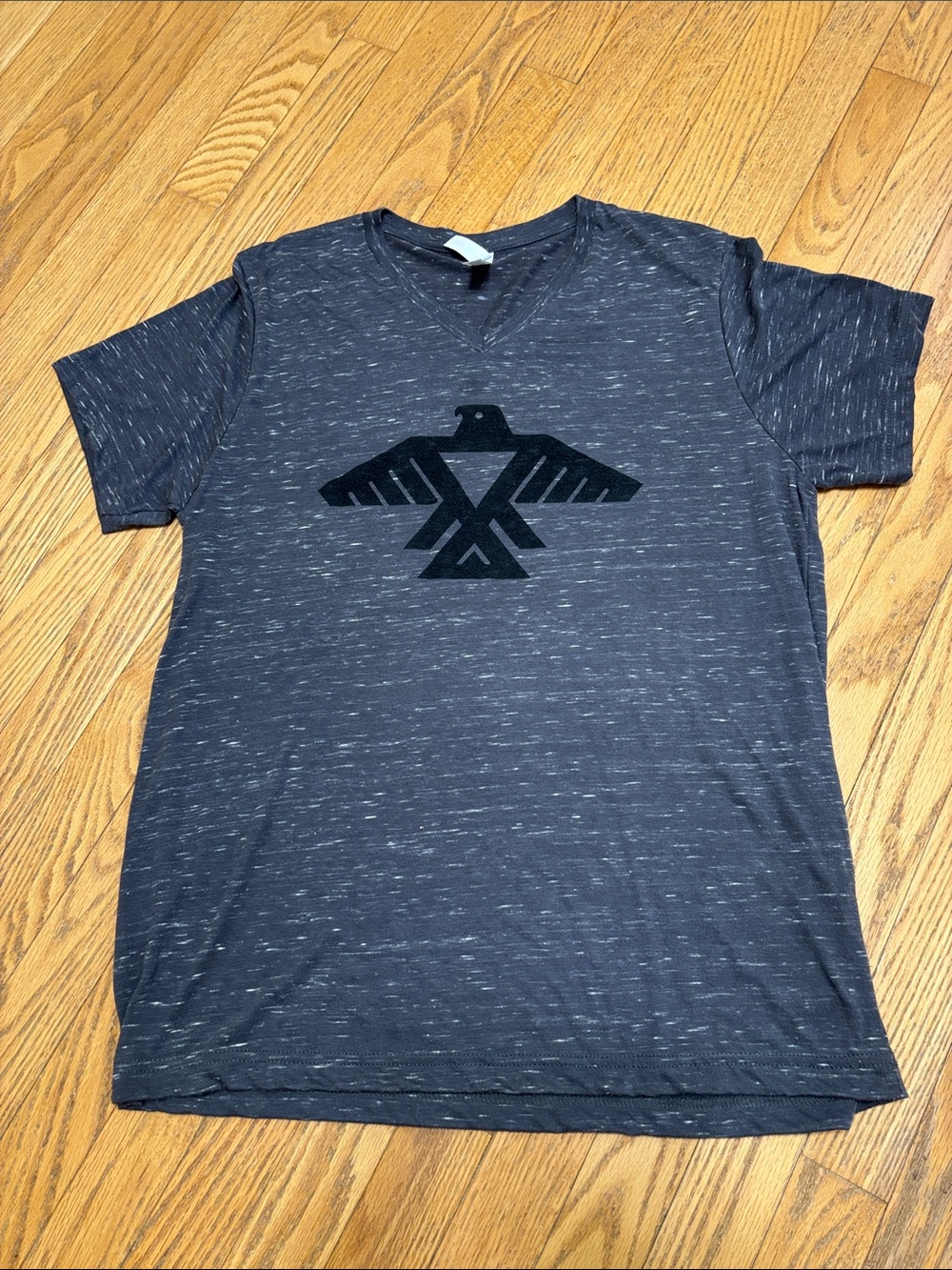 Women’s Tshirt. Dark gray with flecks of white-beige.